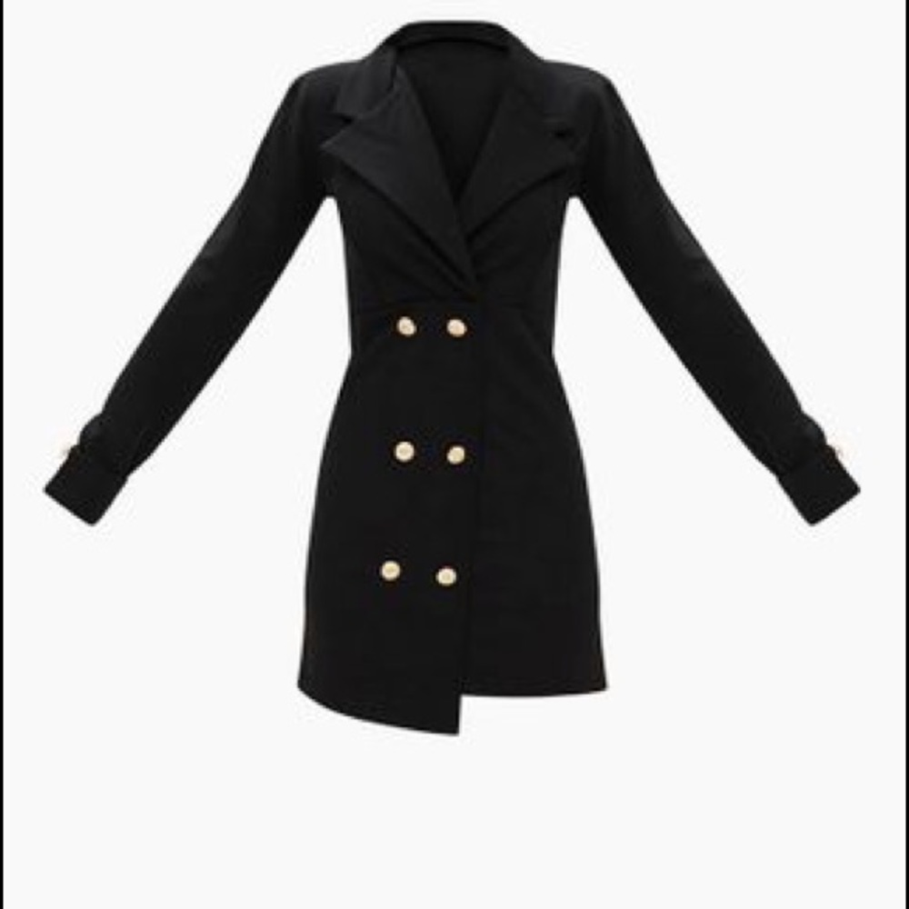 Black Gold Button Detail Blazer Dress
US Size: 4